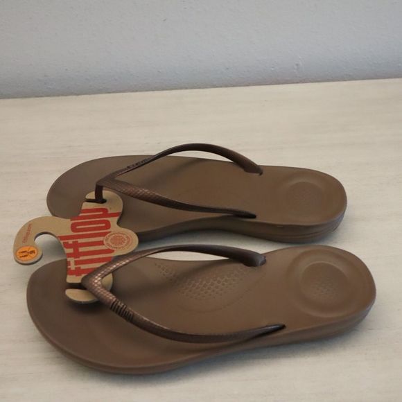 FitFlop E54-012-060 Women’s 8 Bronze Brown iQushion Ergonomic Flip-Flops Sandals - Picture 8 of 8